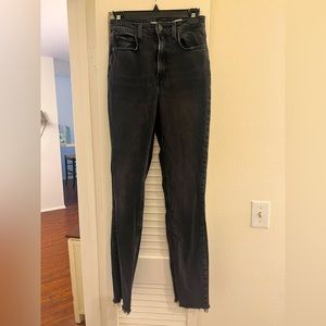 Zara black long jeans with inner ankle slit